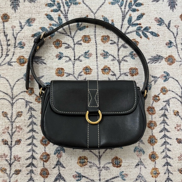 LANCEL Paris leather shoulder bag vintage Y2K black - Picture 1 of 6